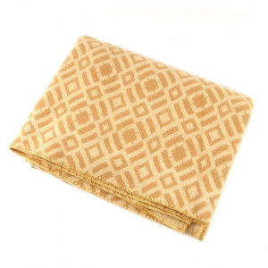 Одеяло шерстяное Жаккард арт.6 85%шерсть, 15%ПЕ (бежевый)