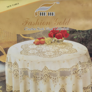 Скатерть LACE круглая (золото и серебро)
