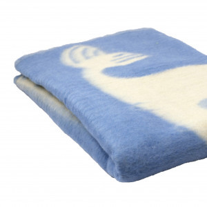 Одеяло Полушерстяное Кит голубое 40% шерсть, 47%Пан, 13%хлопок